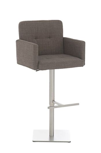 Tabouret de bar Memphis tissu Gris 50x57x96 Gris Matière acier inoxydable 1