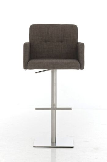 Tabouret de bar Memphis tissu Gris 50x57x96 Gris Matière acier inoxydable 2