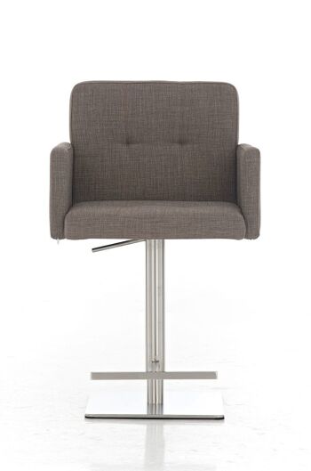 Tabouret de bar Memphis tissu Gris 50x57x96 Gris Matière acier inoxydable 3