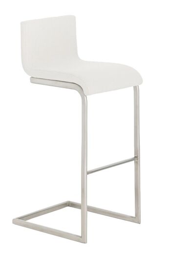 Tabouret de bar Newport tissu blanc 50x40x96 blanc Matière acier inoxydable 1