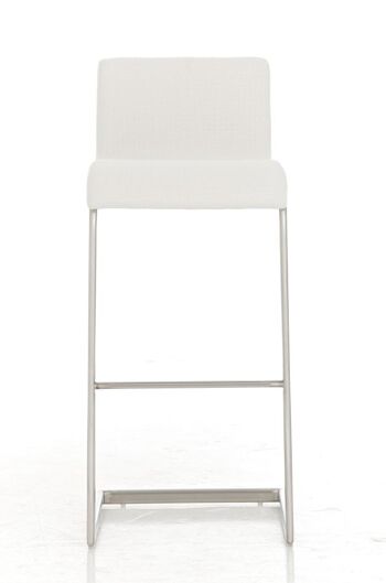 Tabouret de bar Newport tissu blanc 50x40x96 blanc Matière acier inoxydable 2