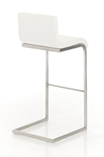 Tabouret de bar Newport tissu blanc 50x40x96 blanc Matière acier inoxydable 4