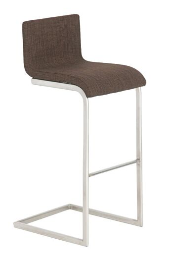 Tabouret de bar Newport tissu marron 50x40x96 marron Matière inox 1