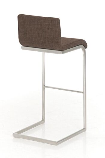 Tabouret de bar Newport tissu marron 50x40x96 marron Matière inox 4