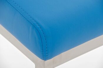 Tabouret de bar Paros bleu 48x42x104 cuir artificiel bleu acier inoxydable 5