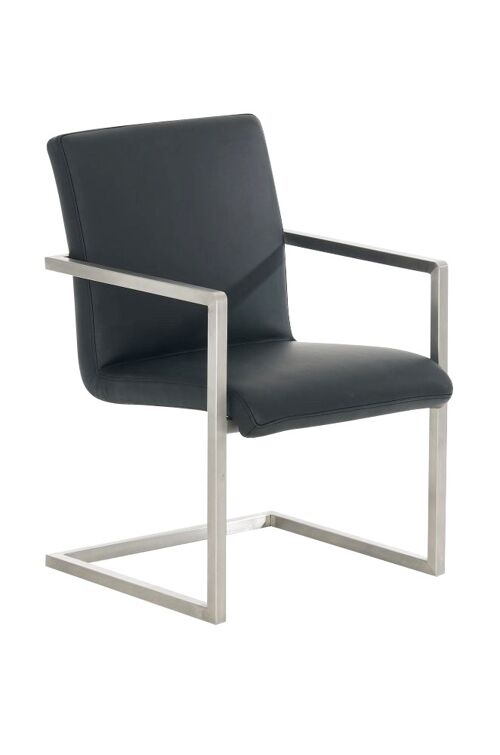 Bezoekersstoel Java zwart 59x55x78 zwart kunstleer roestvrij staal