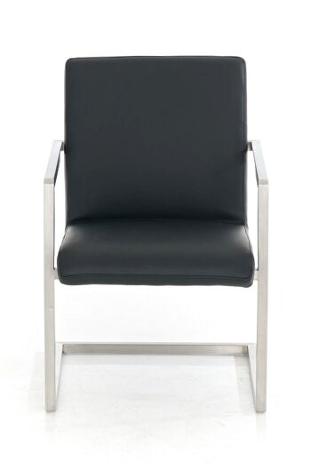 Chaise visiteur Java noir 59x55x78 cuir artificiel noir acier inoxydable 2