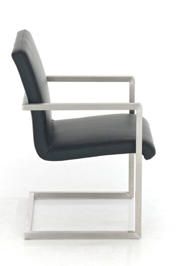 Chaise visiteur Java noir 59x55x78 cuir artificiel noir acier inoxydable 3