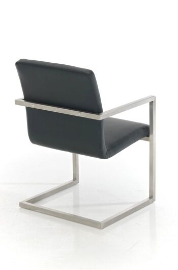 Chaise visiteur Java noir 59x55x78 cuir artificiel noir acier inoxydable 4