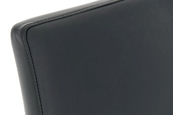 Chaise visiteur Java noir 59x55x78 cuir artificiel noir acier inoxydable 5