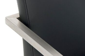 Chaise visiteur Java noir 59x55x78 cuir artificiel noir acier inoxydable 6
