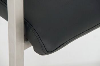 Chaise visiteur Java noir 59x55x78 cuir artificiel noir acier inoxydable 7