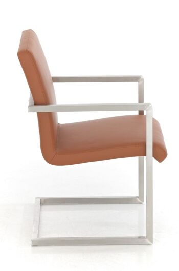 Chaise visiteur Java brun clair 59x55x78 cuir artificiel brun clair acier inoxydable 3