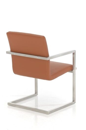 Chaise visiteur Java brun clair 59x55x78 cuir artificiel brun clair acier inoxydable 4
