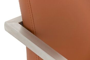 Chaise visiteur Java brun clair 59x55x78 cuir artificiel brun clair acier inoxydable 6