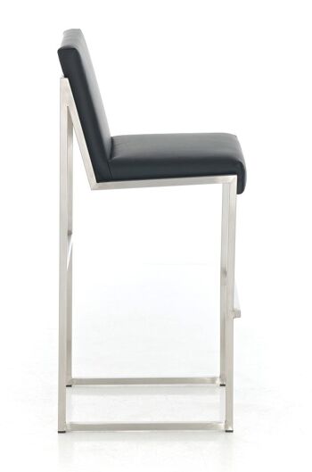 Tabouret de bar Timor E75 noir 50x43x104 cuir artificiel noir acier inoxydable 4