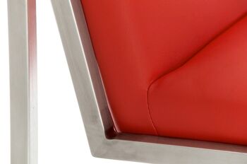 Tabouret de bar Timor E75 rouge 50x43x104 cuir artificiel rouge acier inoxydable 6