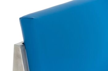 Tabouret de bar Timor E75 bleu 50x43x104 cuir artificiel bleu acier inoxydable 5
