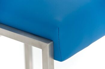 Tabouret de bar Timor E75 bleu 50x43x104 cuir artificiel bleu acier inoxydable 7