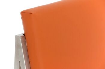 Tabouret de bar Timor E75 orange 50x43x104 cuir artificiel orange acier inoxydable 5
