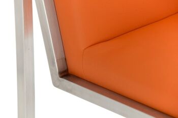 Tabouret de bar Timor E75 orange 50x43x104 cuir artificiel orange acier inoxydable 6