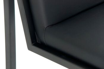 Tabouret de bar Timor B75 noir 50x43x104 cuir artificiel noir acier inoxydable 6
