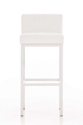 Tabouret de bar Goa W77 blanc 44,5x40x96,5 simili cuir blanc Bois 2