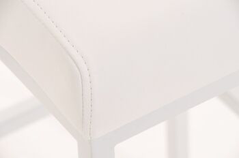 Tabouret de bar Goa W77 blanc 44,5x40x96,5 simili cuir blanc Bois 6