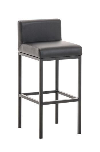 Tabouret de bar Goa B77 noir 44,5x40x96,5 simili cuir noir Bois 1