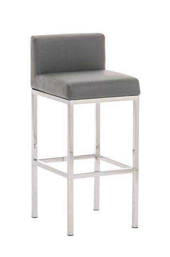 Tabouret de bar Goa C77 Gris 44,5x40x96,5 Cuir artificiel gris Bois 1