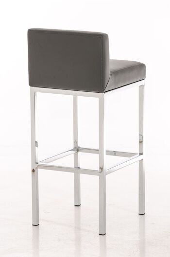 Tabouret de bar Goa C77 Gris 44,5x40x96,5 Cuir artificiel gris Bois 3