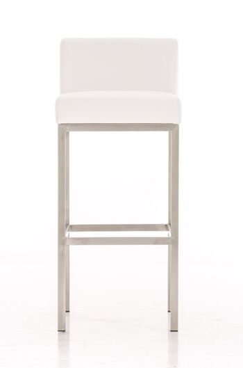 Tabouret de bar Goa E77 blanc 44,5x40x96,5 simili cuir blanc Bois 2