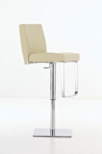 Tabouret de bar Halifax crème 46x42x115 similicuir crème Métal chromé 1