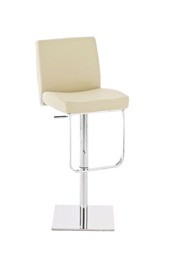 Tabouret de bar Halifax crème 46x42x115 similicuir crème Métal chromé 2