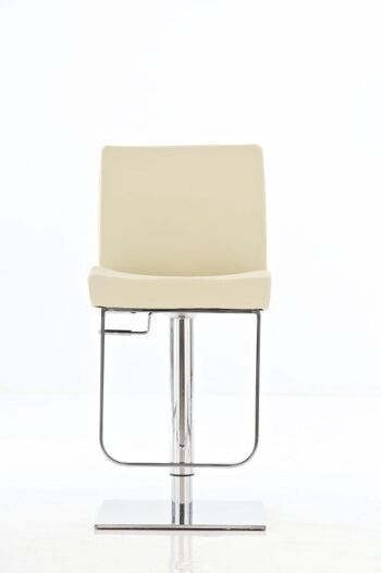 Tabouret de bar Halifax crème 46x42x115 similicuir crème Métal chromé 4