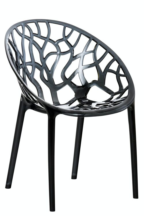 CRYSTAL stapelbare stoel zwart 60x59x80 zwart plastic plastic