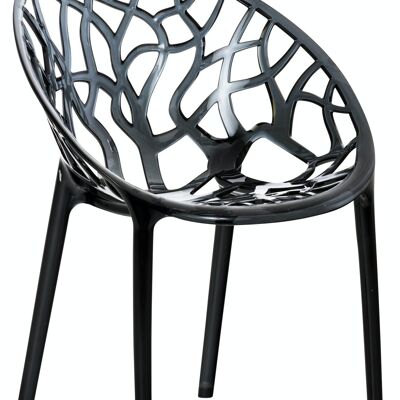 CRYSTAL stackable chair black 60x59x80 black plastic plastic