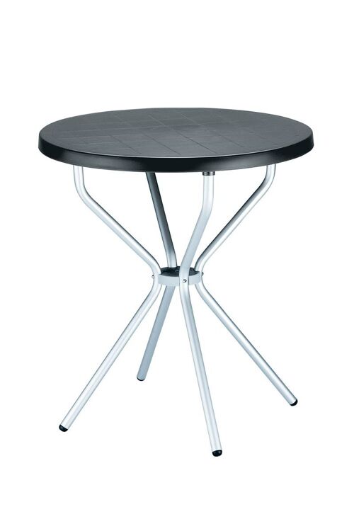 Tafel Elfo 70 cm zwart 70x70x72 zwart plastic aluminium