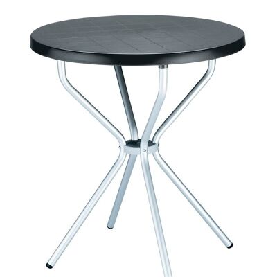 Tisch Elfo 70 cm schwarz 70x70x72 schwarzer Kunststoff Aluminium