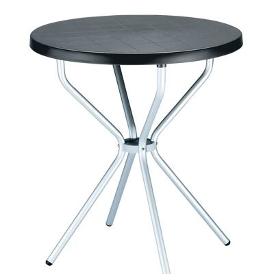 Tafel Elfo 70 cm zwart 70x70x72 zwart plastic aluminium