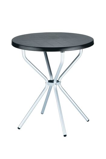 Table Elfo 70 cm noir 70x70x72 aluminium plastique noir