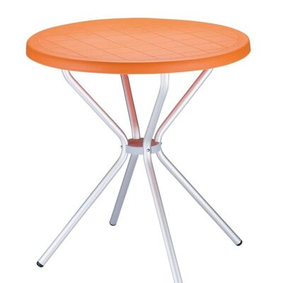 Tafel Elfo 70 cm oranje 70x70x72 oranje plastic aluminium