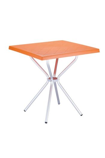 Table de tri 70 cm orange 70x70x72 aluminium plastique orange