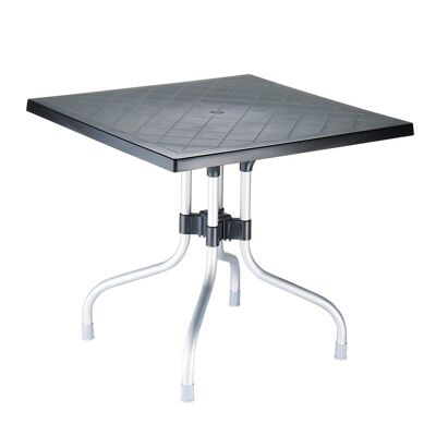 Forza table 80 cm black 80x80x72 black plastic aluminum