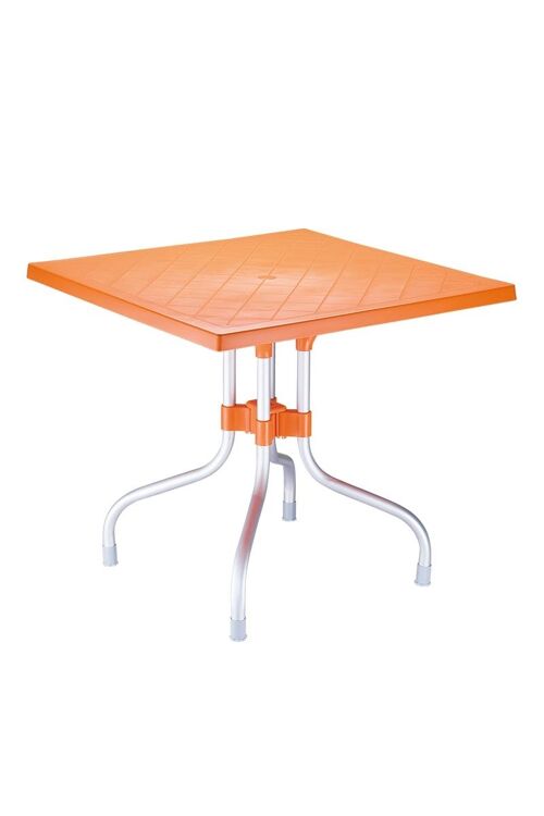 Forza tafel 80 cm oranje 80x80x72 oranje plastic aluminium