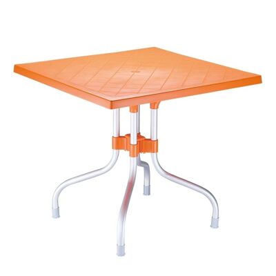 Tavolo Forza 80 cm arancione 80x80x72 alluminio plastica arancione
