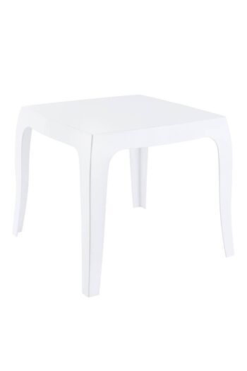 Table d'appoint Queen blanc brillant 51x51x43 plastique plastique blanc brillant 1