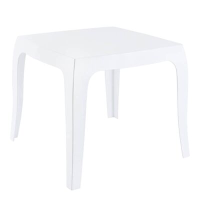 Table d'appoint Queen blanc brillant 51x51x43 plastique plastique blanc brillant