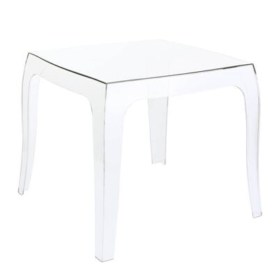 Mesa auxiliar Queen transparente 51x51x43 plastico transparente plastico