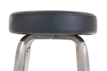 Tabouret de bar Kamari E78 noir 40x40x78 cuir artificiel noir acier inoxydable 4